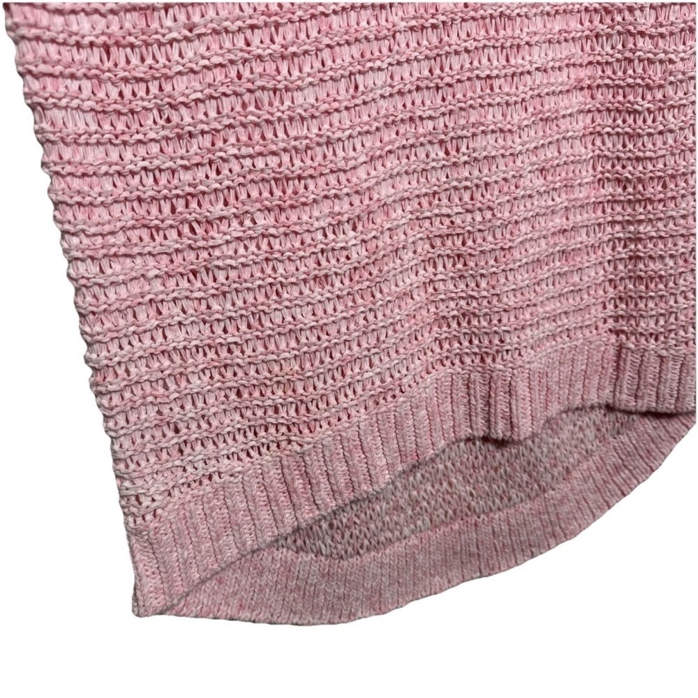 Lou & Grey For Women XL Sweater Dress Hi Low Sleeveless Pink Crochet Knit Beachy - Picture 6 of 14